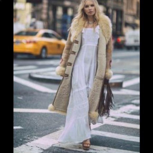 Vintage Jackets & Blazers - Vintage Shearling Jacket Cold Faux Fur Long L
